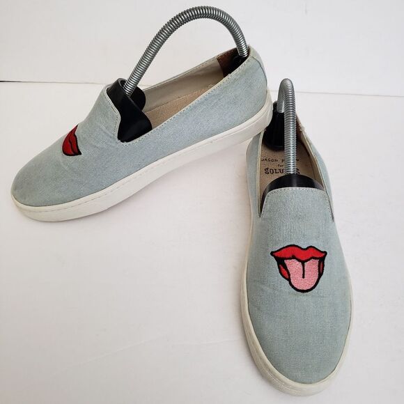 Soludos x Jason Polan Lips Embroidery Valentines Day Slip On Sneakers Si… - Picture 12 of 16